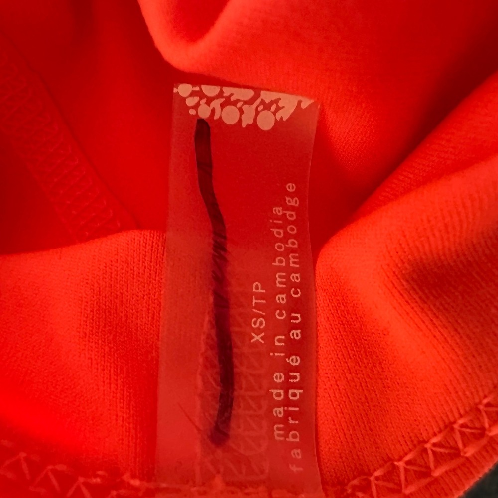 Free People Movement Neon Orange Ribbed Athletic Tennis Dress XS Crisscross Back - Picture 8 of 9